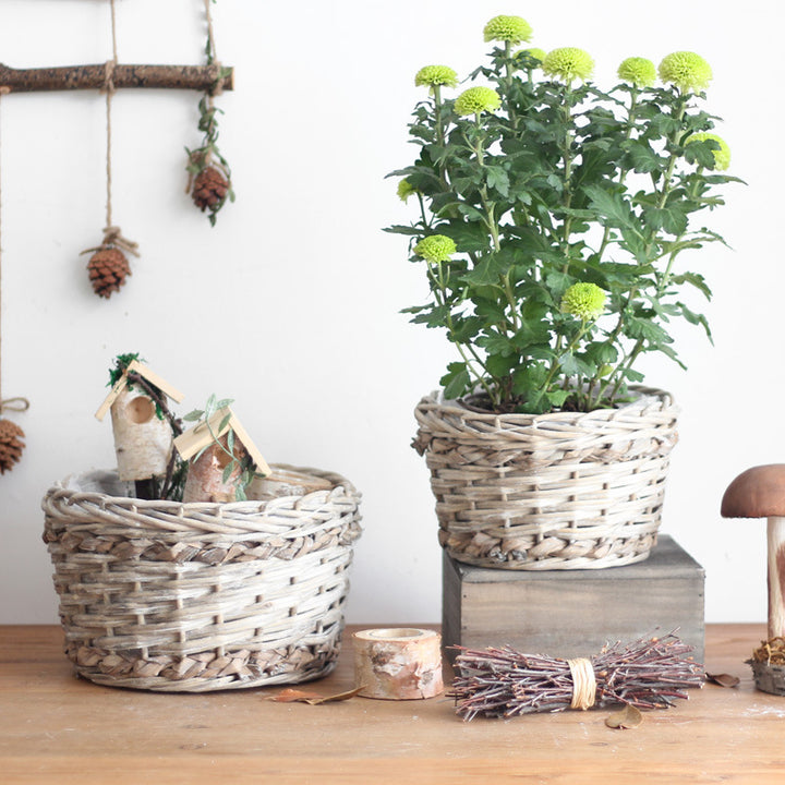 Rustic storage basket made of natural material