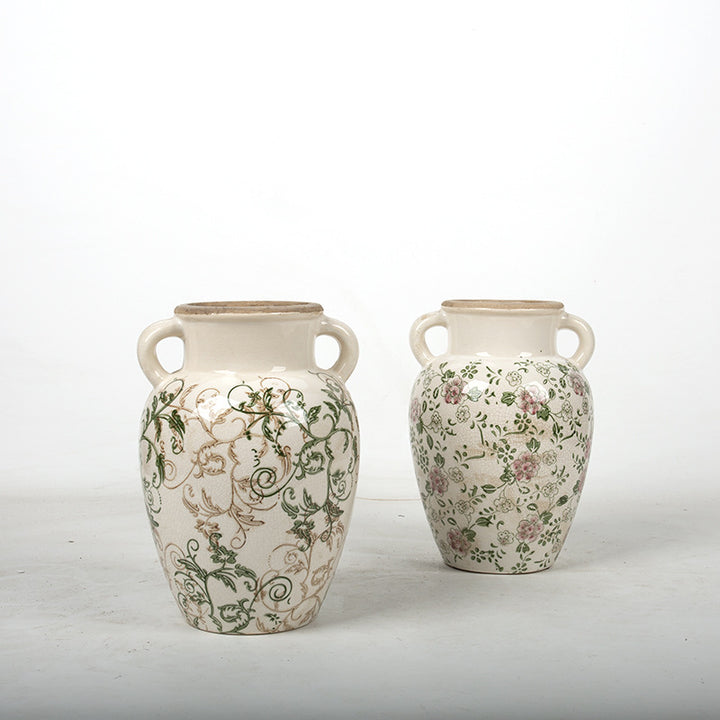 Floral ceramic vase