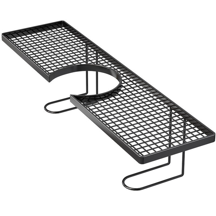 Narrow Wall-Mounted Bathroom Mirror Shelf with Grid Tray and U-Base Support