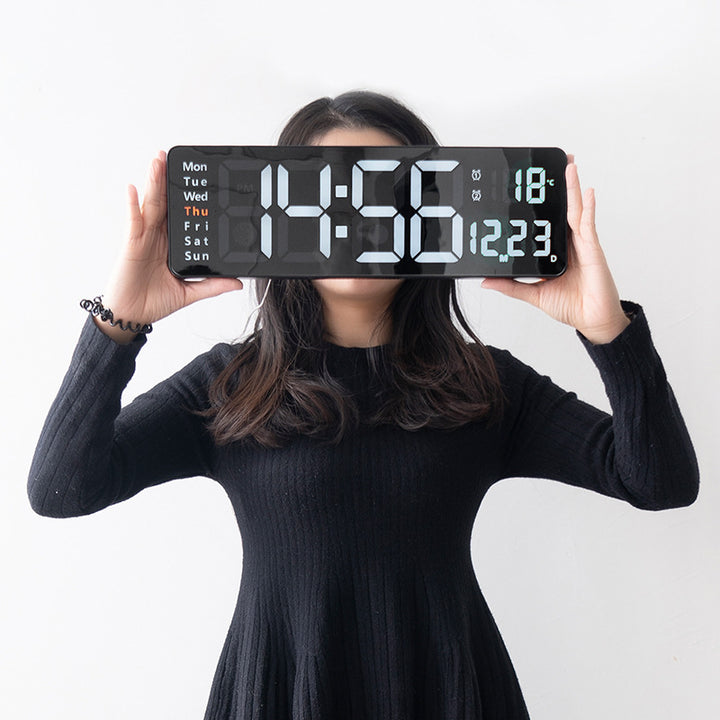 Digital wall clock with multifunctional LED display