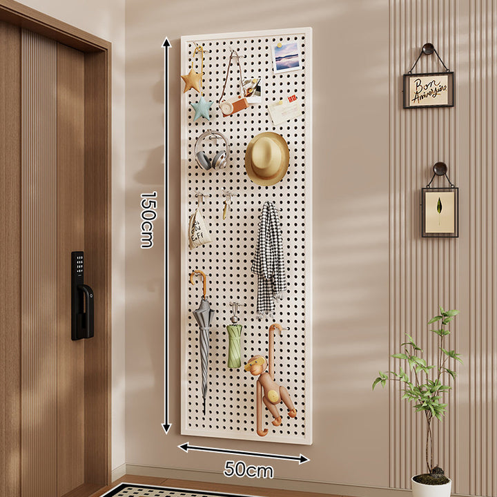 Wall-Mounted Perforated Pegboard Organizer Panel with Metal Frame