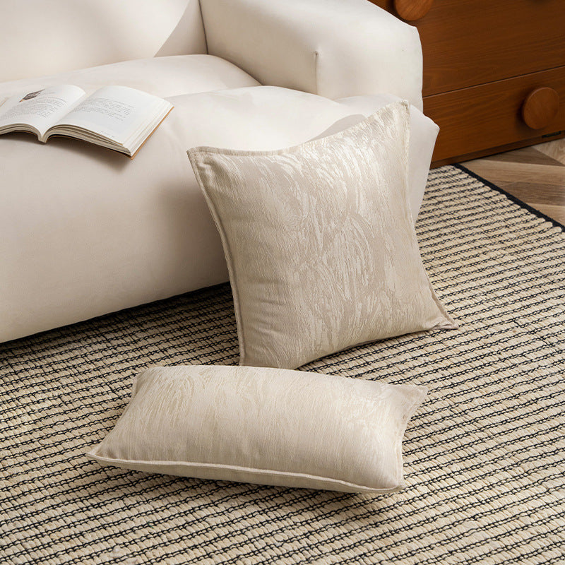 Square velvet cushion cover with fine crinkle texture