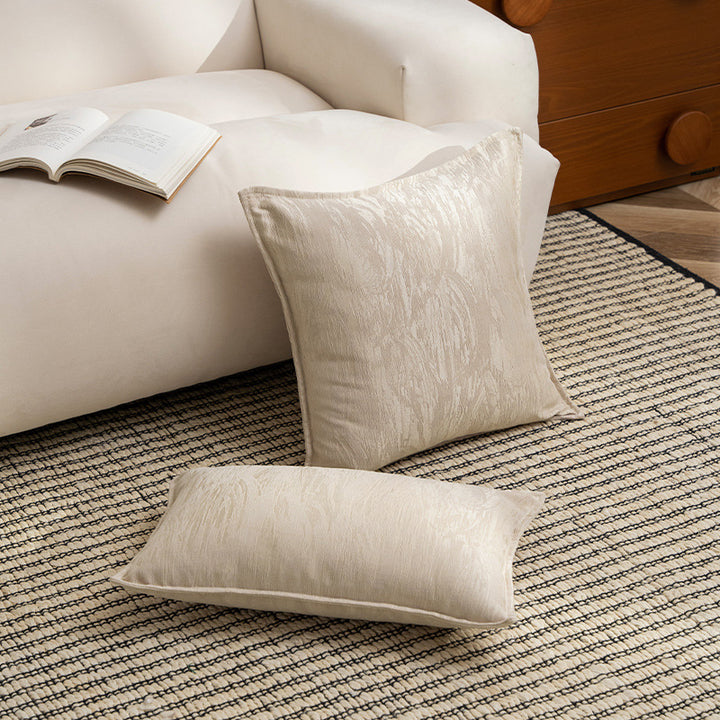 Square velvet cushion cover with fine crinkle texture