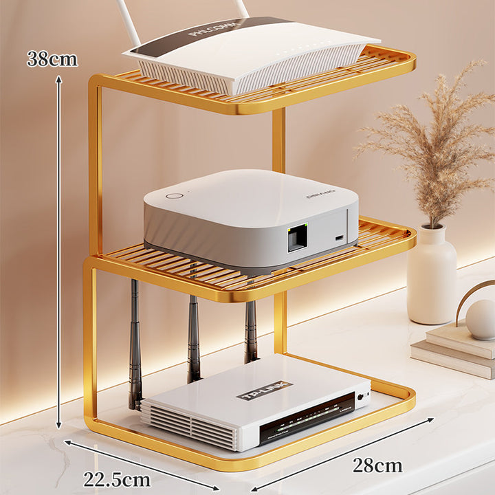 Ventilated Desktop Router and Modem Stand Organizer