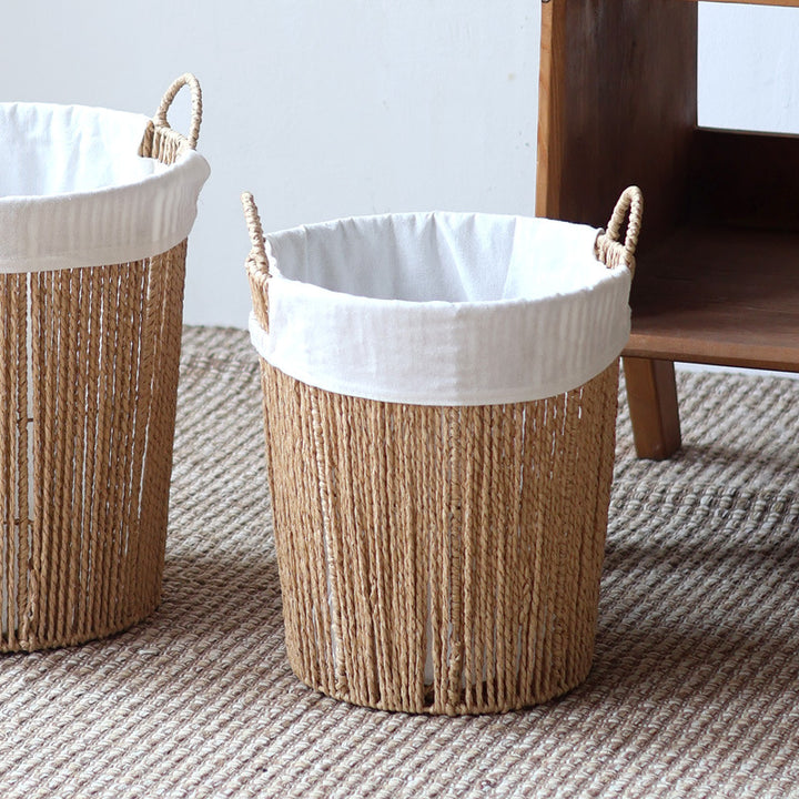 Storage basket with cotton lining