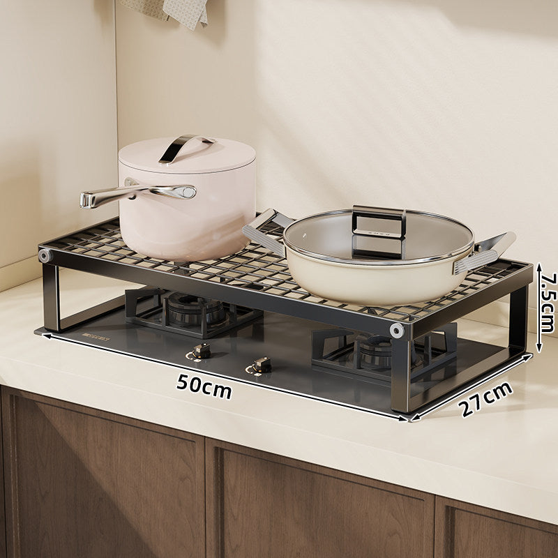 Elevated Gas-Range Protective Countertop Organizer Shelf