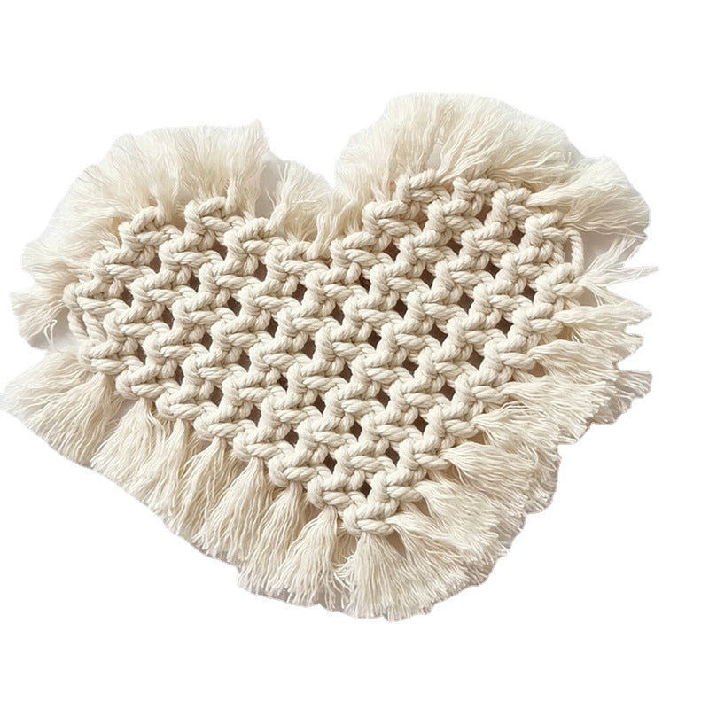 Decorative Macramé Heart-Shaped Trivet