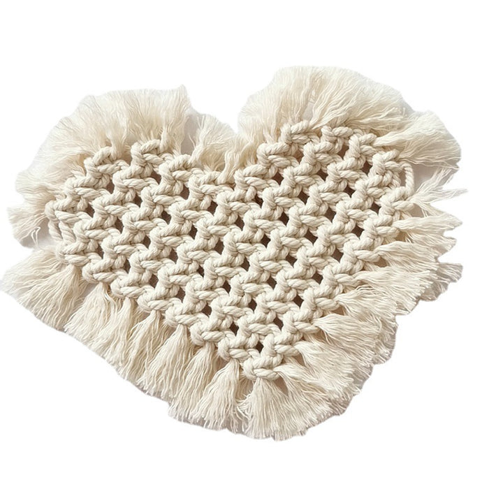 Decorative Macramé Heart-Shaped Trivet
