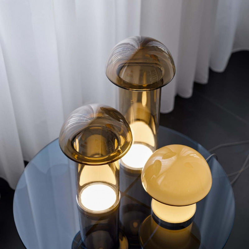 Artistic mushroom-shaped floor lamp