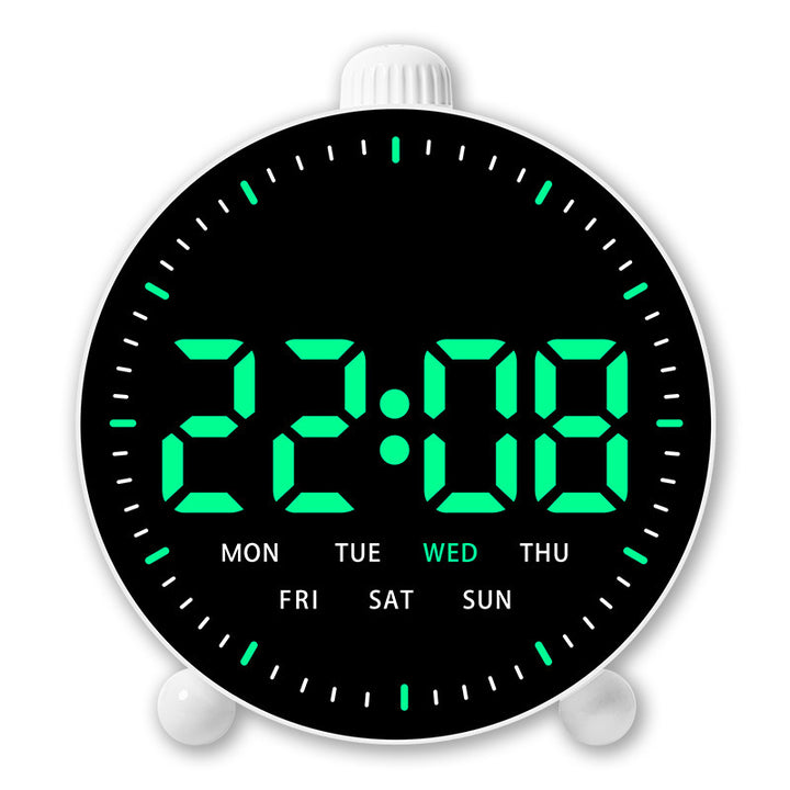 Digital desk clock with LED display and date