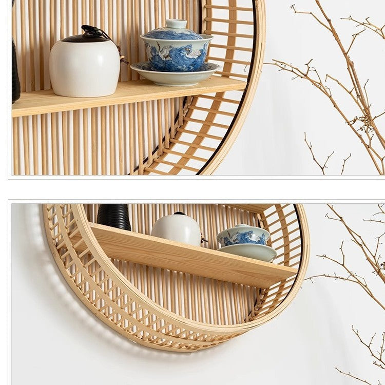 Handwoven storage basket for bathroom utensils