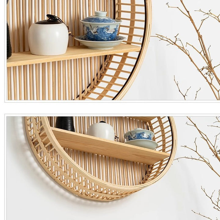 Handwoven storage basket for bathroom utensils