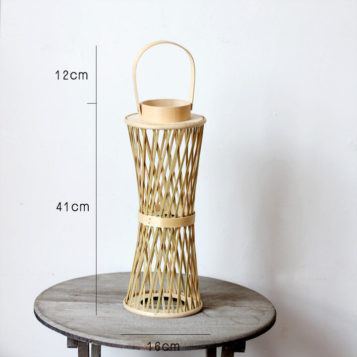 Elegant lamp stand made of woven material
