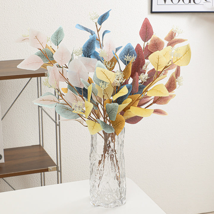 Decorative artificial flower branch with delicate leaves