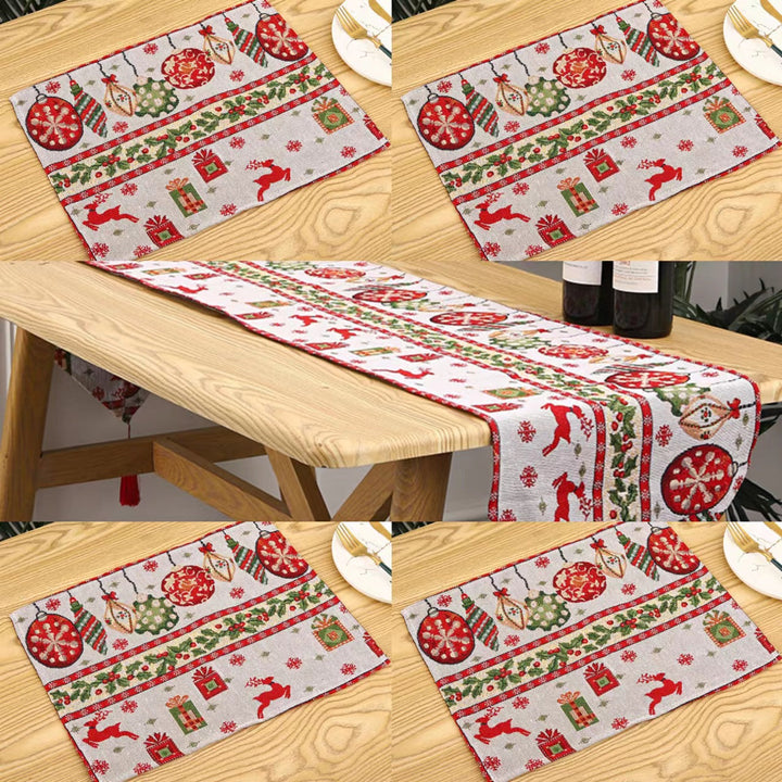 Festive tablecloth with Christmas tree motif