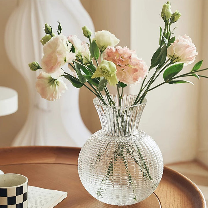 Textured Glass Flower Vase