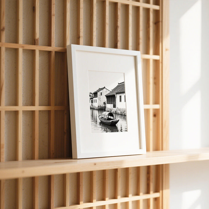 Framed Scenic Boat Artwork
