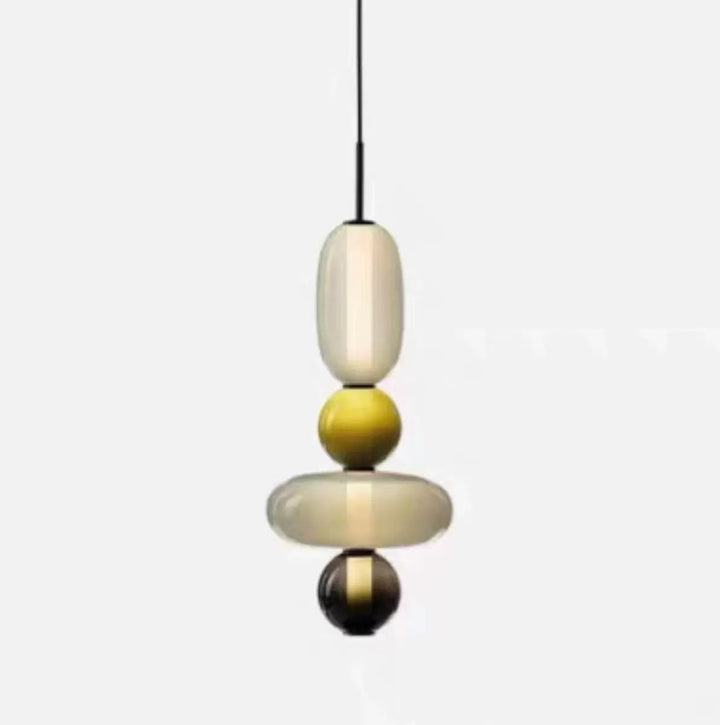 Stacked Orb Glass Pendant with Mixed Surface