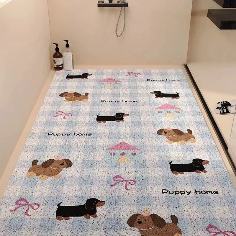 Playful Puppy-Themed Non-Slip Bathroom Mat