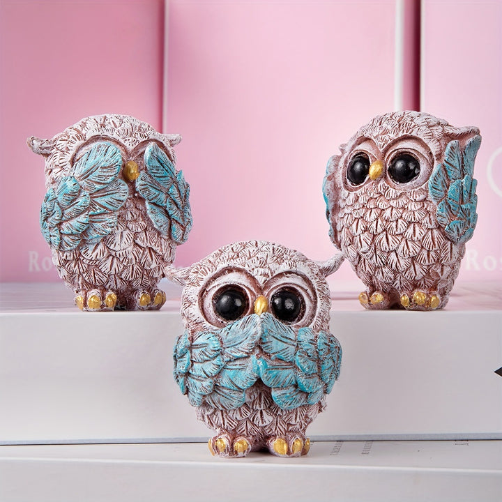 Decorative Owl Figurine Set