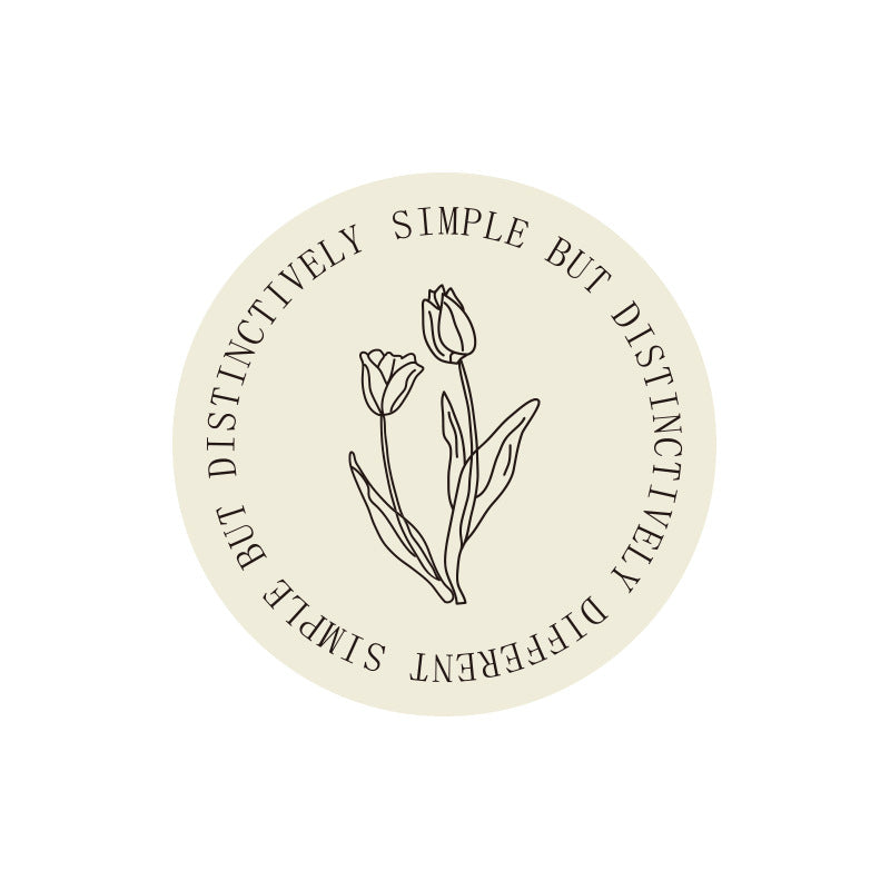 Beef decorative vinyl sticker with minimalist tulip illustration