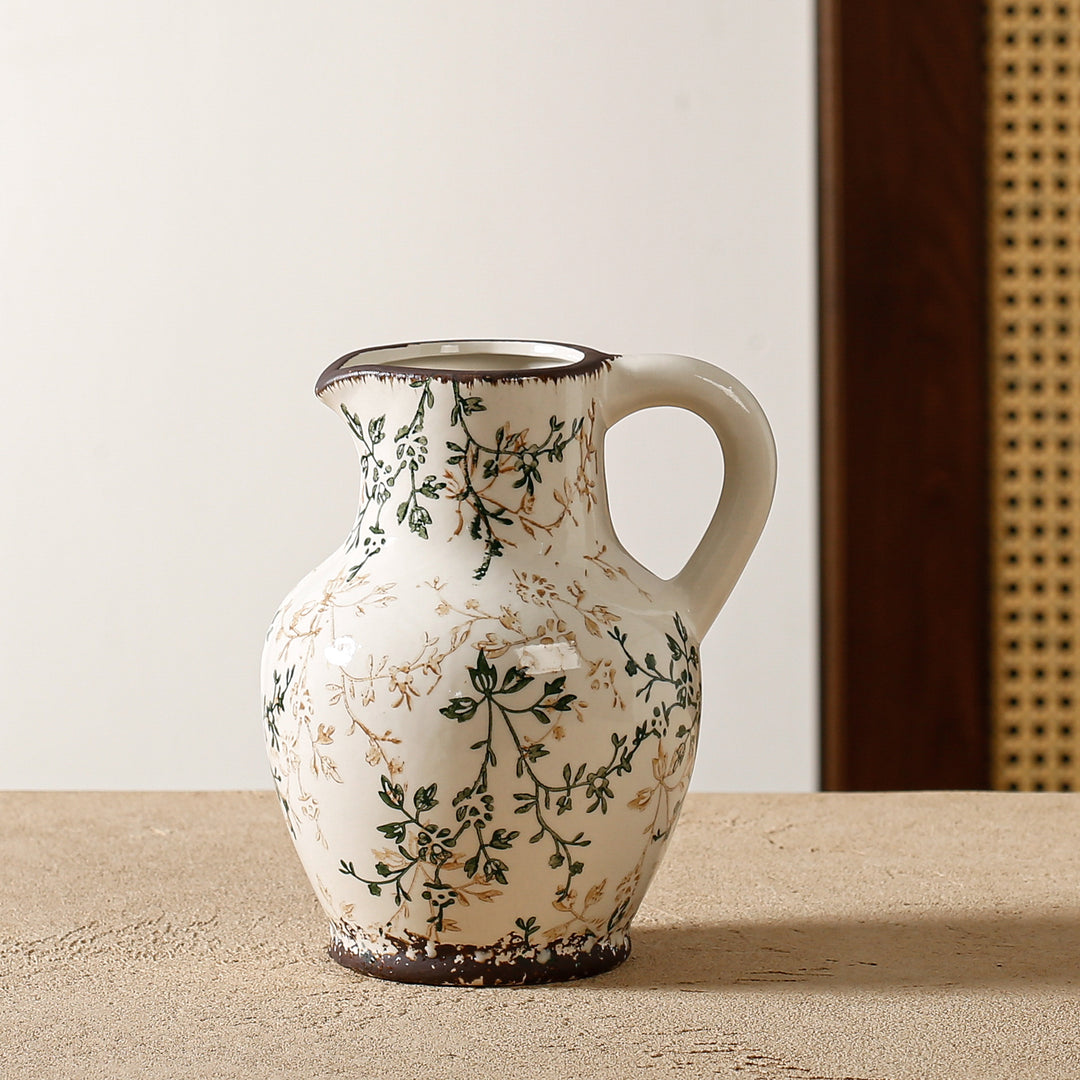 Elegant and artistically decorated ceramic vase