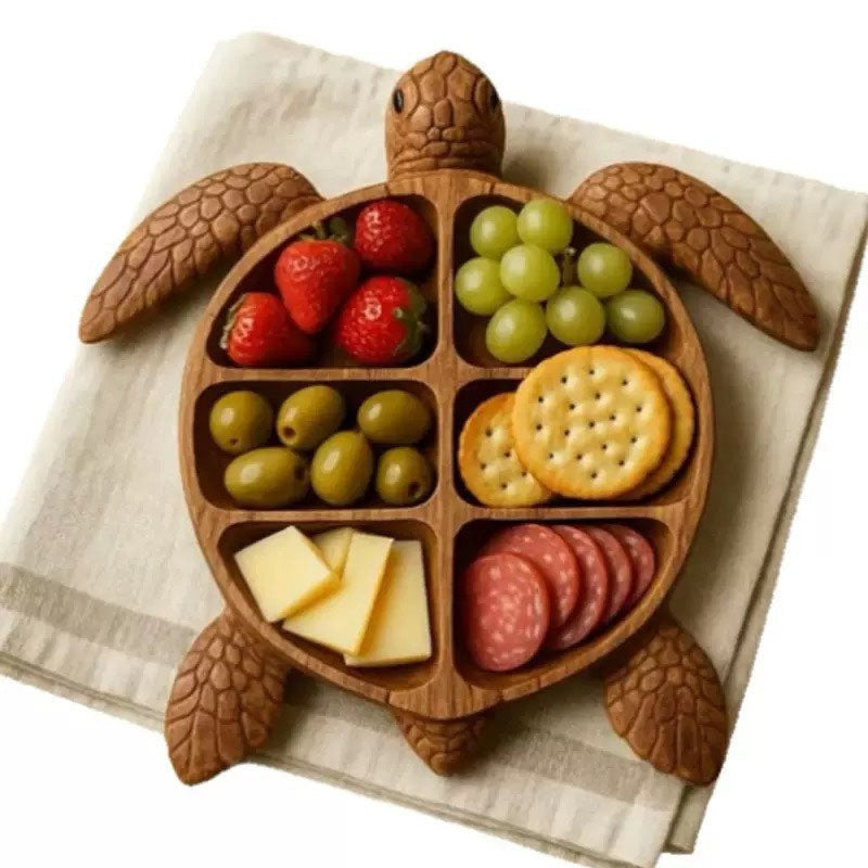 Decorative serving platter in the shape of a turtle