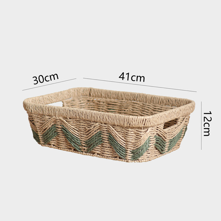 Handmade storage basket with decorative pattern