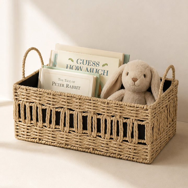 Versatile storage basket made of natural material