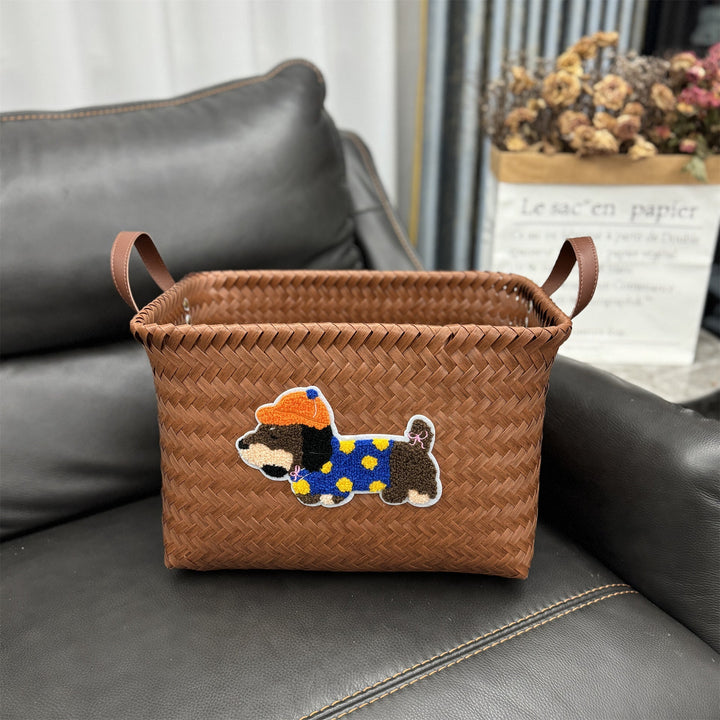 Woven storage basket
