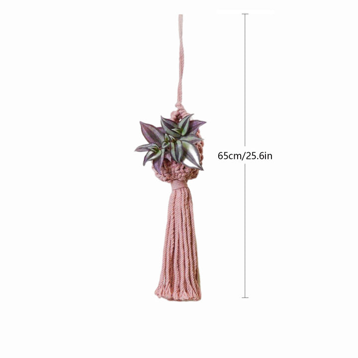 Macrame Hanging Plant Holder with Decorative Tassel