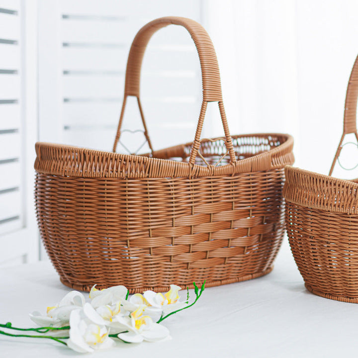 Woven Rattan Utility Basket