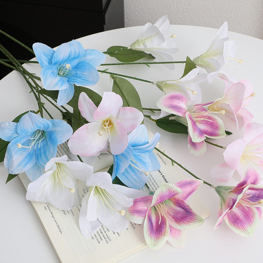 Artificial lily stem with delicate flowers
