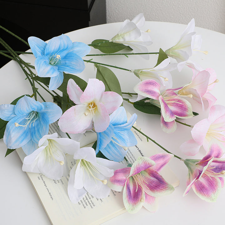 Artificial lily stem with delicate flowers