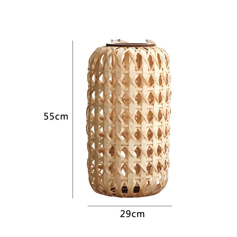 Elegant lantern made of handwoven natural material