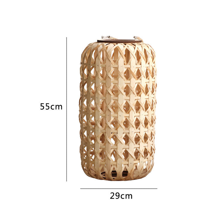 Elegant lantern made of handwoven natural material