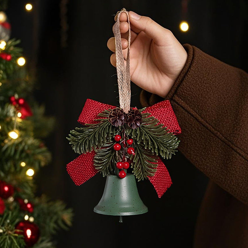 Festive Christmas bell with pine cone decoration