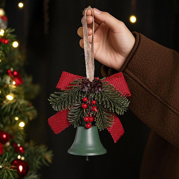 Festive Christmas bell with pine cone decoration