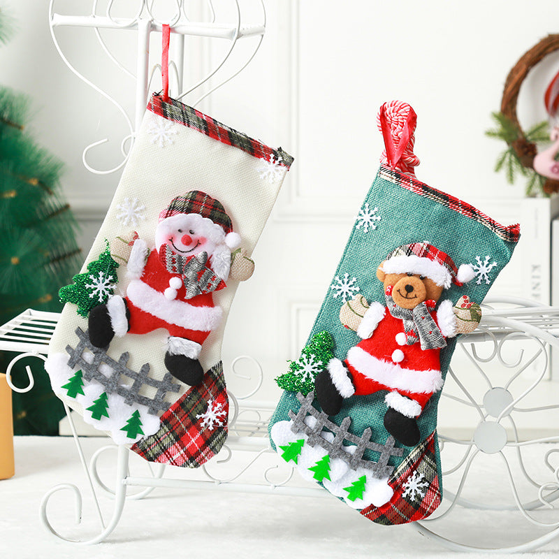 Festive Christmas stocking with cute Santa Claus motif
