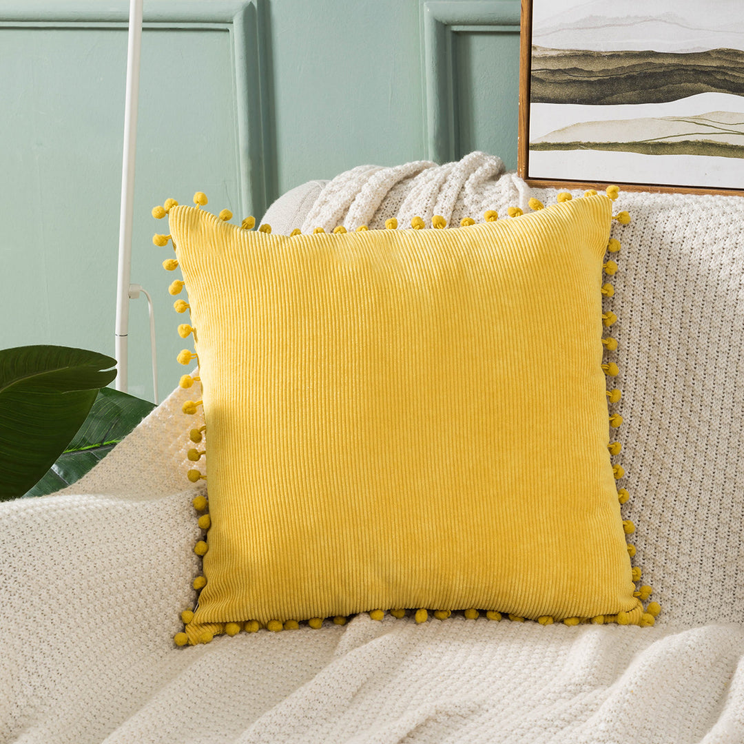Textured Corduroy Decorative Throw Pillow