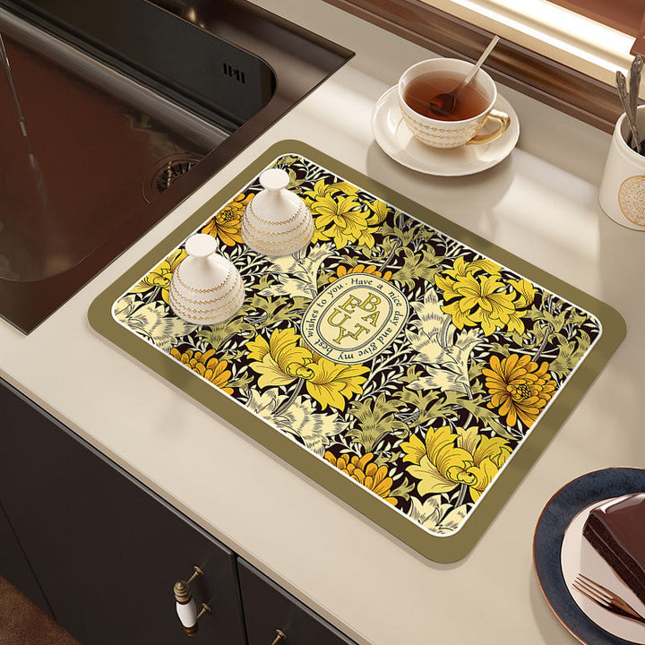 Decorative Botanical Kitchen Mat