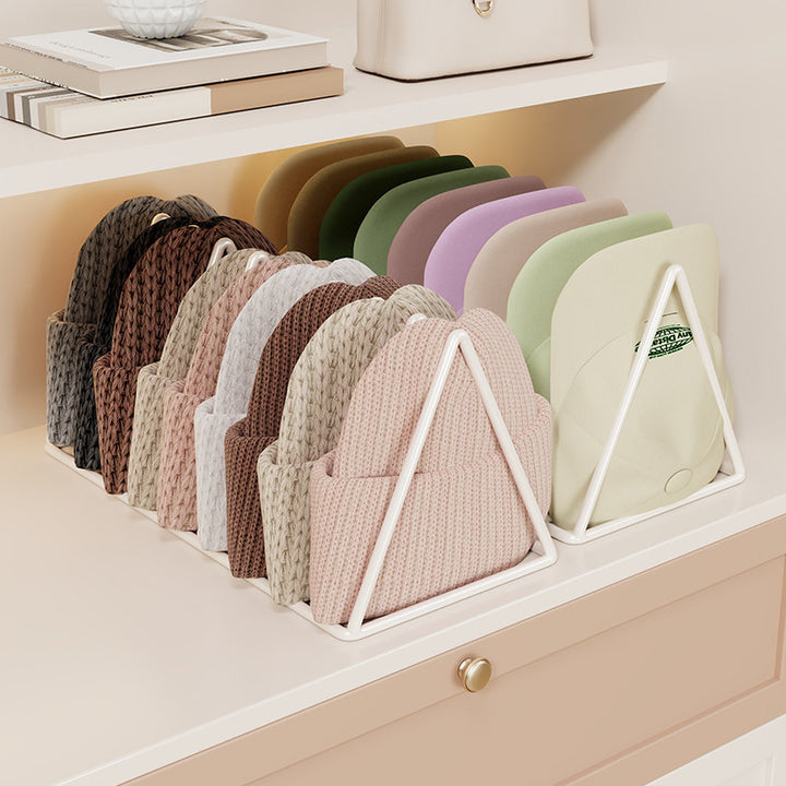 Triangular Metal Beanie and Knit Hat Organizer Rack