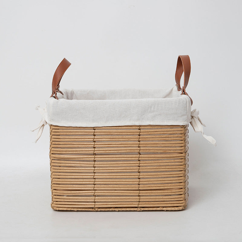 Multifunctional storage basket with linen cover