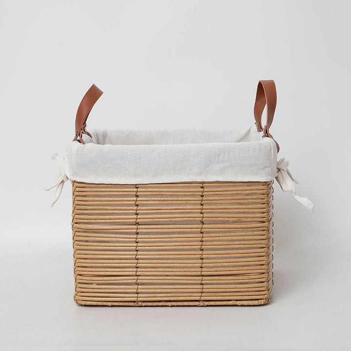 Multifunctional storage basket with linen cover