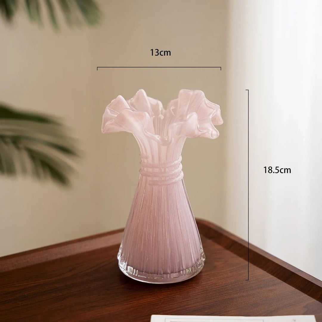 Elegant Ruffled Glass Vase