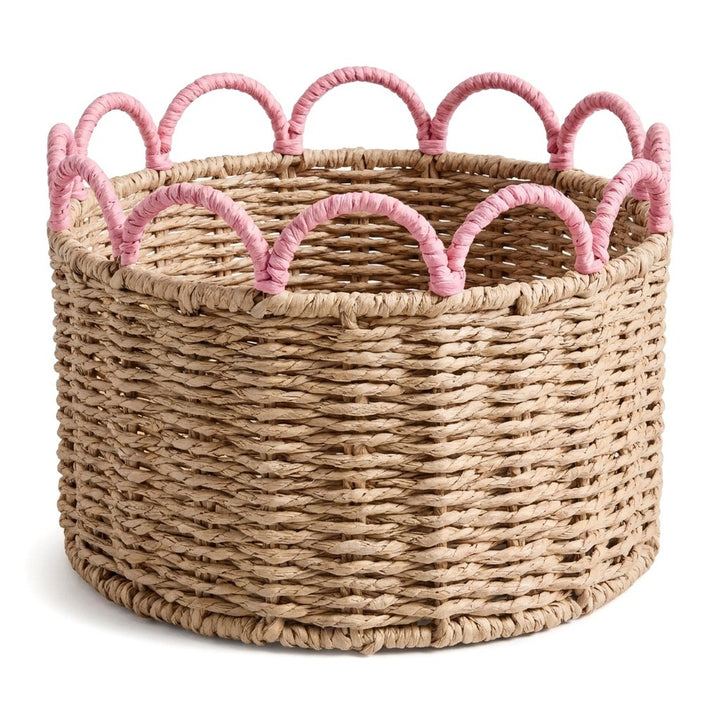 Decorative storage basket with wave pattern