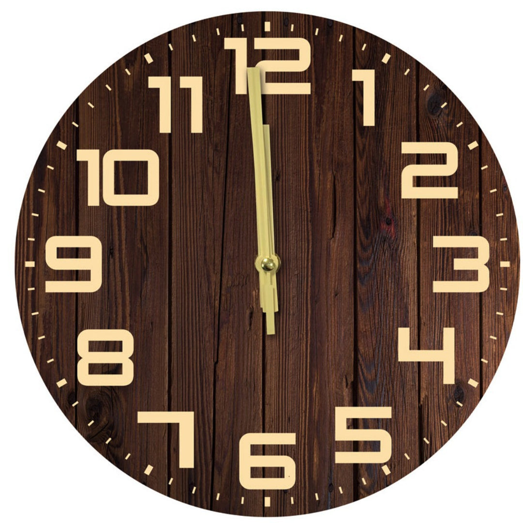 Wall clock in rustic wood design