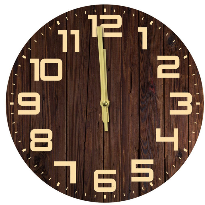 Wall clock in rustic wood design