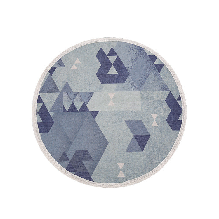 Round Decorative Living Room Carpet with Modern Geometric Pattern