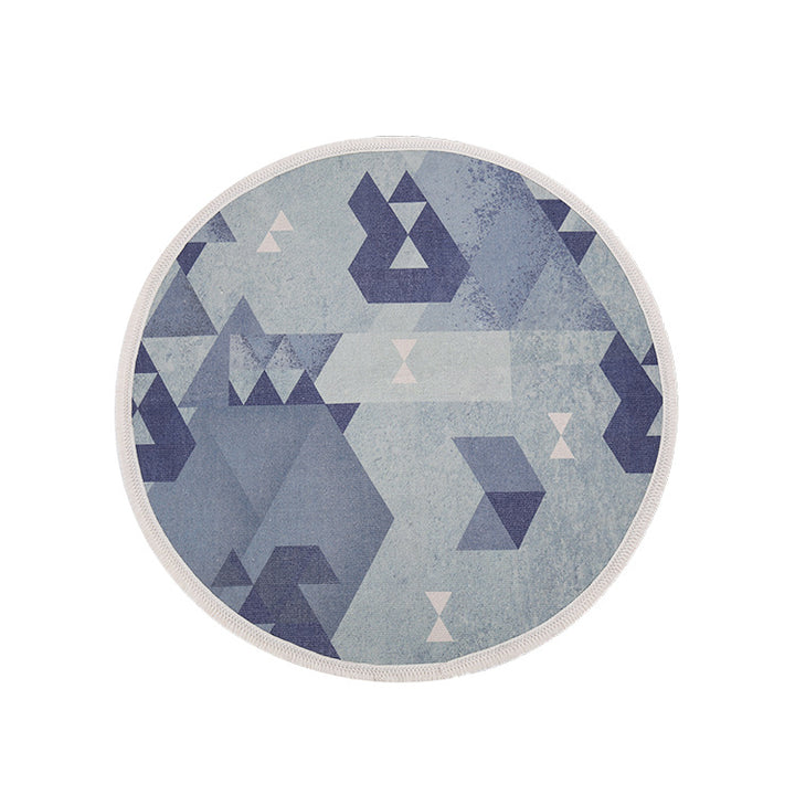 Round Decorative Living Room Carpet with Modern Geometric Pattern